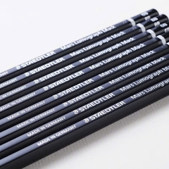 Bút chì vẽ tranh chuyên nghiệp STAEDTLER Mars Lumograph black thân đen độ chì HB/ 2B/ 4B/ 6B/ 7B/ 8B