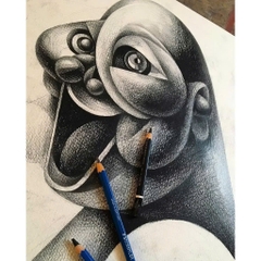 Bút chì vẽ tranh chuyên nghiệp STAEDTLER Mars Lumograph black thân đen độ chì HB/ 2B/ 4B/ 6B/ 7B/ 8B