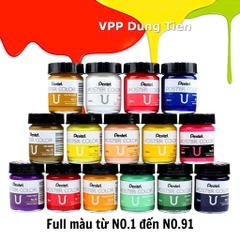 Màu poster Pentel, bộ 12 màu bột pha sẵn POSTER COLOR lọ thuỷ tinh 30ml/ lọ nhựa 12ml