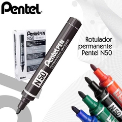 Bút dạ dầu 1 đầu Pentel N50, bút lông dầu không xóa được ngòi 3mm màu mực xanh/ đỏ/ đen