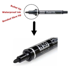 Bút dạ dầu 1 đầu Pentel N50, bút lông dầu không xóa được ngòi 3mm màu mực xanh/ đỏ/ đen