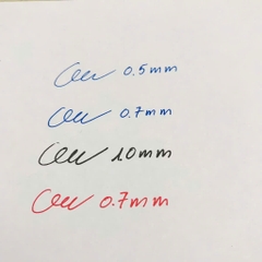 Combo hộp 12 chiếc ruột bút gel Pentel ENERGEL nét 0.5/ 0.7/ 1.0mm, màu mực xanh/ đỏ/ đen/ tím