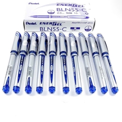 Combo hộp 12 bút gel Pentel ENERGEL size ngòi 0.5/ 0.7/ 1.0mm màu mực xanh, đỏ, đen