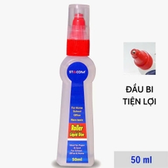 Keo dán giấy đầu bi xoay Stacom 50ml, hồ dán nước đầu bi chuyên dụng cho văn thư