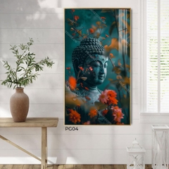 Tranh Đức Phật Từ Bi Sau Tán Hoa | PG04