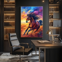 Tranh Ngựa Tuấn Mã Hoàng Hôn | TN34