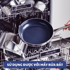 Bộ 6 món chảo chống dính phủ tinh the kim cương cao cấp Blue Diamond 20, 2x28 cm & nắp kính, xẻng, muôi