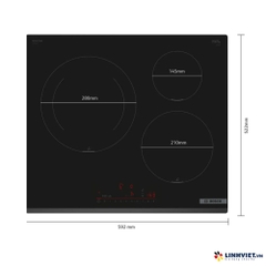 Bếp từ 3 vùng nấu Bosch PIJ631HC1E - Serie 6