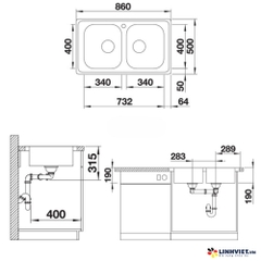 Chậu rửa bát Blanco DINAS 8