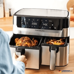 Nồi chiên không dầu điện tử Tefal Dual Easy Fry & Grill EY905D10