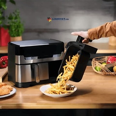 Nồi chiên không dầu điện tử Tefal Dual Easy Fry & Grill EY905D10