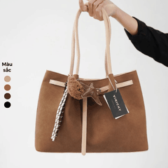 Túi tote nữ da lộn dung tích lớn size 35cm HA808