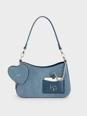 Túi Đeo Vai Hobo Đáy Vuông Love Charm Sz 23
