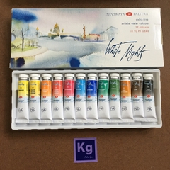 [IWS] Màu nước Nga White Nights hạng họa sĩ chuyên nghiệp tuýp 10ml hộp giấy 12-24 màu