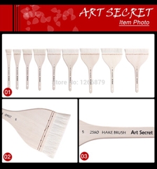 Cọ Mảng Art Secret lông dê thân gỗ cán dài