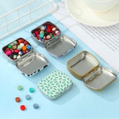 Hộp thiếc mini nhỏ Trắng Đen hoạ tiết đựng pan màu đựng đồ đa năng
