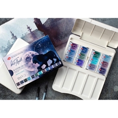 Màu nước nén White Nights JSC Nga 12 limited, 24 màu, 36 màu dạng pan nén hộp nhựa hạng họa sĩ chuyên nghiệp