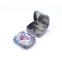 Hộp thiếc mini nhỏ Trắng Đen hoạ tiết đựng pan màu đựng đồ đa năng