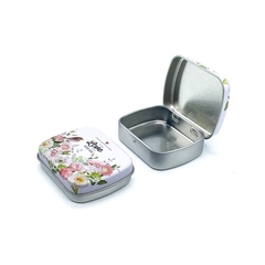 Hộp thiếc mini nhỏ Trắng Đen hoạ tiết đựng pan màu đựng đồ đa năng