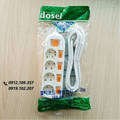 Ổ Cắm Điện Hàn Quốc 4 Lỗ 5 Công Tắc Dosel DM2221