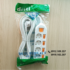 Ổ Cắm Điện Hàn Quốc 4 Lỗ 5 Công Tắc Dosel DM2221