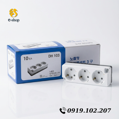 Ổ CẮM ĐIỆN 3 LỖ NỔI DONG HWA HÀN QUỐC | ĐÓNG GÓI 1 HỘP 10 CÁI
