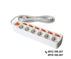 Ổ Cắm Điện Hàn Quốc 6 Lỗ 7 Công Tắc Dosel DM2222
