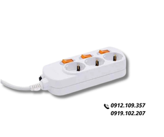Ổ Cắm Điện Hàn Quốc 3 Lỗ 3 Công Tắc Dosel DM2224 - 3M