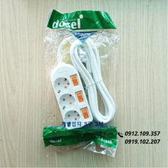 Ổ Cắm Điện Hàn Quốc 3 Lỗ 3 Công Tắc Dosel DM2224 - 3M