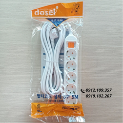 Ổ Cắm Điện Hàn Quốc 5 Lỗ 1 Công Tắc Dosel DM2218