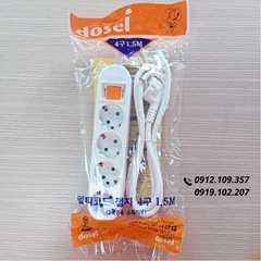Ổ Cắm Điện Hàn Quốc 4 Lỗ 1 Công Tắc Dosel DM2217