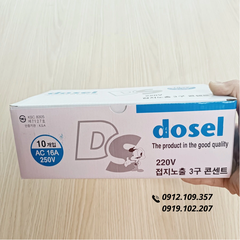 Ổ Cắm Điện Đế Nổi 2 Chấu Hàn Quốc Dosel DC1211 (Hộp 10 Cái)