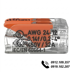 Đầu Nối Dây Điện Wago 221-412 (2 Dây, 32A)