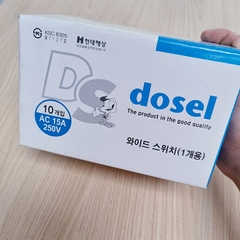 Công Tắc Điện 2 Nút Nhấn Một Chiều Hàn Quốc Dosel DLW2107 (Hộp 10 Cái)