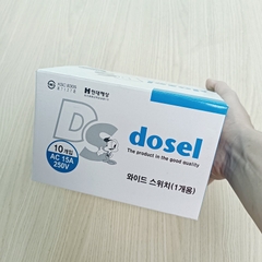 Công Tắc Điện 3 Nút Nhấn Một Chiều Hàn Quốc Dosel DLW2108 (Hộp 10 Cái)