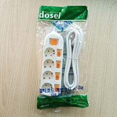 Ổ Cắm Điện Hàn Quốc 4 Lỗ 5 Công Tắc Dosel DM2221