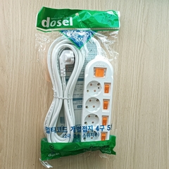 Ổ Cắm Điện Hàn Quốc 4 Lỗ 5 Công Tắc Dosel DM2221
