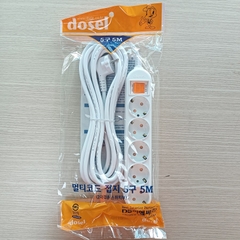 Ổ Cắm Điện Hàn Quốc 5 Lỗ 1 Công Tắc Dosel DM2218