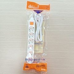 Ổ Cắm Điện Hàn Quốc 6 Lỗ 1 Công Tắc Dosel DM2219