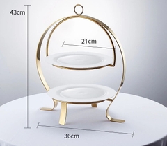 GIÁ ĐỰNG BÁNH 3 TẦNG  INOX MẠ VÀNG   SANG TRỌNG