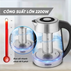 ẤM SIÊU TỐC THỦY TINH CHEFIO 1.7L