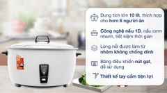 NỒI CƠM ĐIỆN CÔNG NGHIỆP 10 LÍT