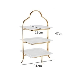 GIÁ ĐỰNG BÁNH 3 TẦNG  INOX MẠ VÀNG   SANG TRỌNG