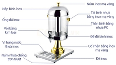 BÌNH ĐỰNG NƯỚC BUFFET MẠ VÀNG CAO CẤP