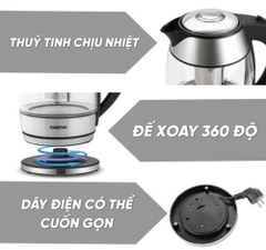 Ấm siêu tốc thủy tinh CHEFIO 1.8L CFK
