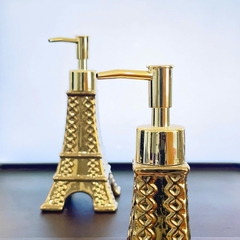 BÌNH ĐỰNG DẦU GỘI SỮA TẮM HÌNH THÁP MÀU VÀNG ĐỒNG