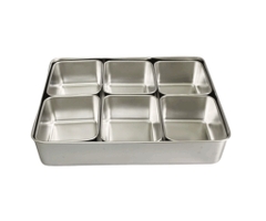 KHAY INOX ĐỰNG GIA VỊ 6 NGĂN