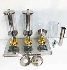 BÌNH 3 NGĂN ĐỰNG NƯỚC HÌNH TRỤ MẠ VÀNG