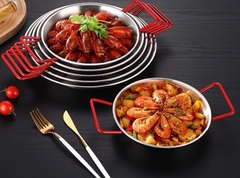 CHẢO INOX HQ 2 QUAI ĐỎ TIỆN DỤNG