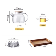 ẤM THỦY TINH PHA TRÀ NẮP GỖ CAO CẤP